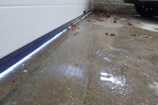 a gap in a garage door